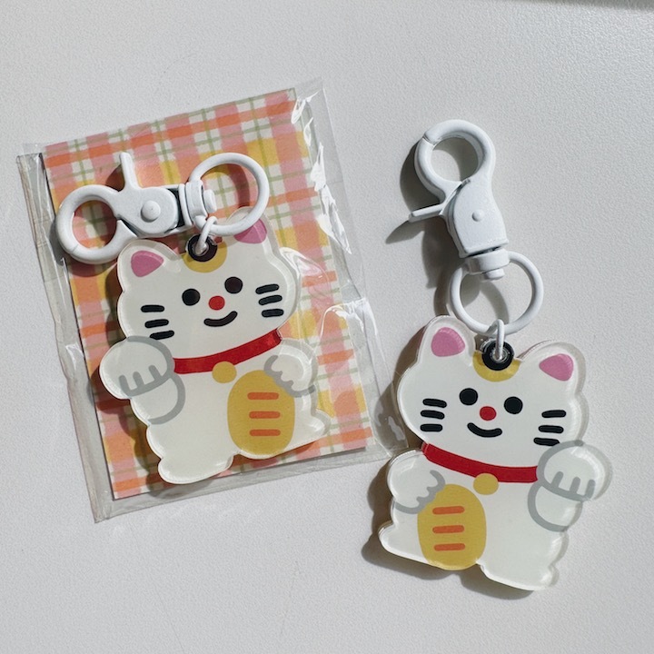 招財貓 壓克力吊飾 造型鑰匙圈｜ 微醺斑比