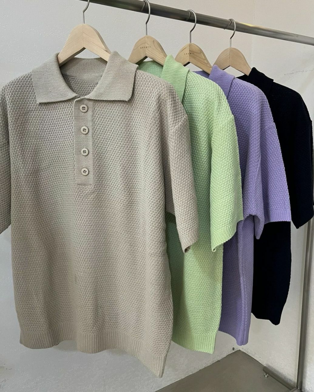 淨色針織短袖Polo Tee T5505