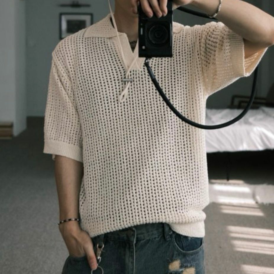 淨色針織短袖Polo Tee T5533