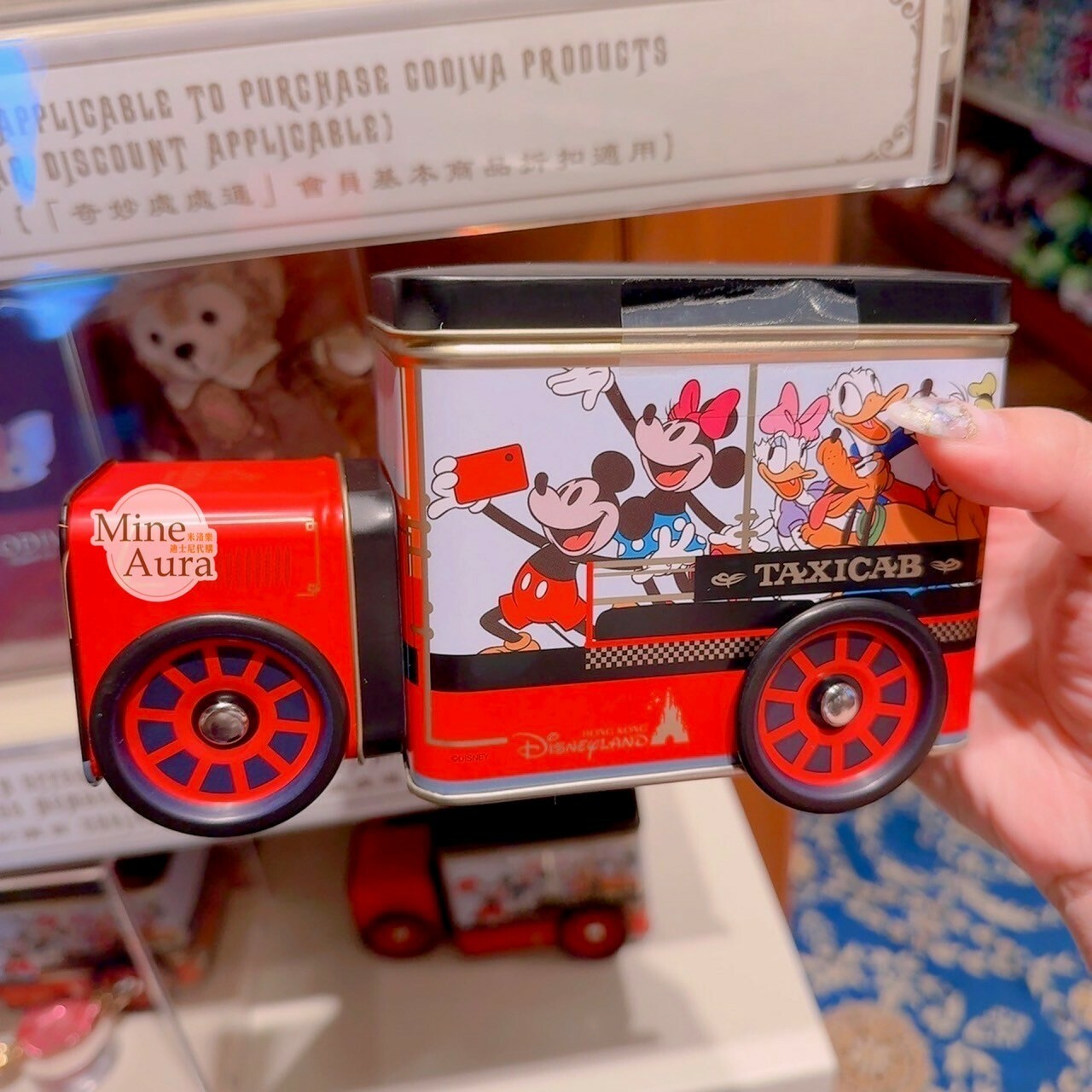 米奇 Mickey 與好友 x GODIVA 聯名 松露巧克力 遊園車 造型鐵盒 -香港迪士尼樂園