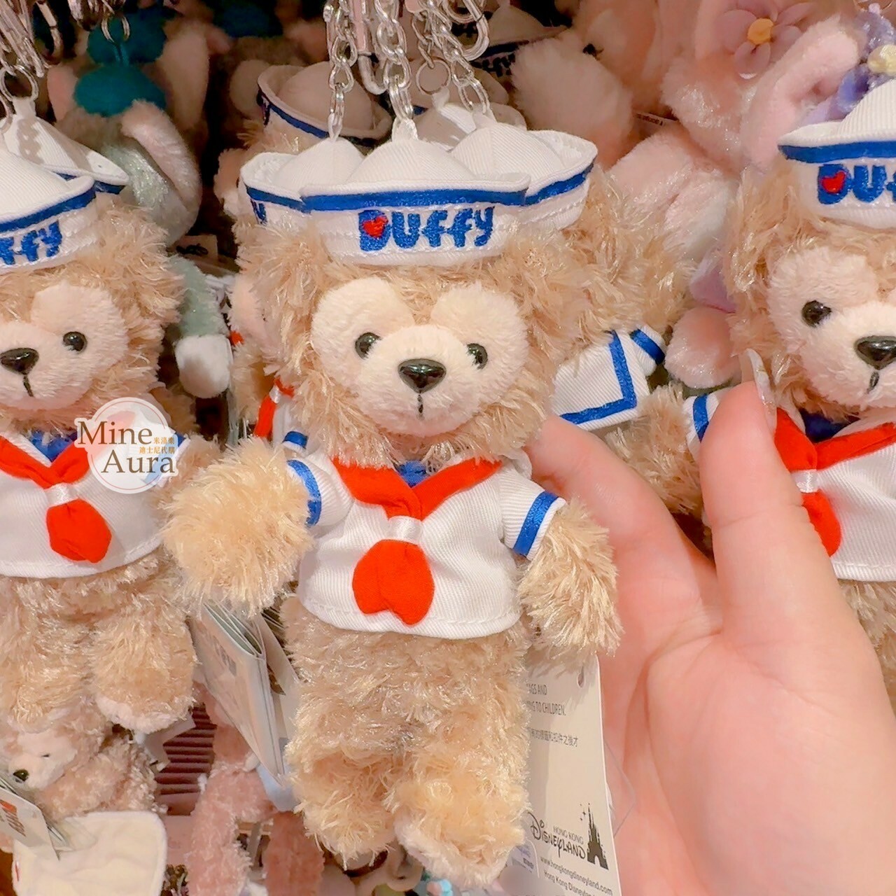 達菲 Duffy 水手服造型 絨毛 鑰匙圈 吊飾 -香港迪士尼樂園