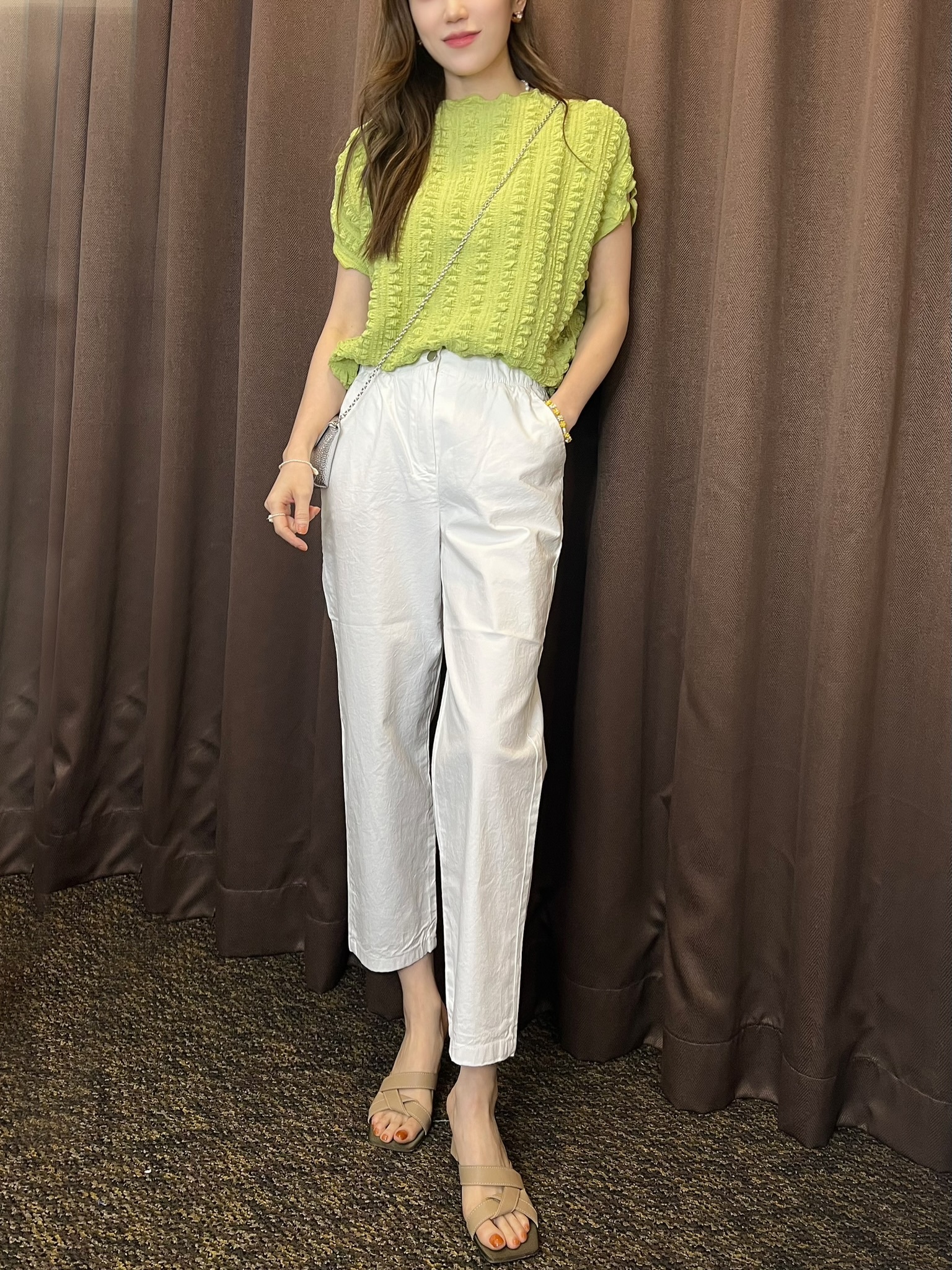 棉花糖壓褶上衣