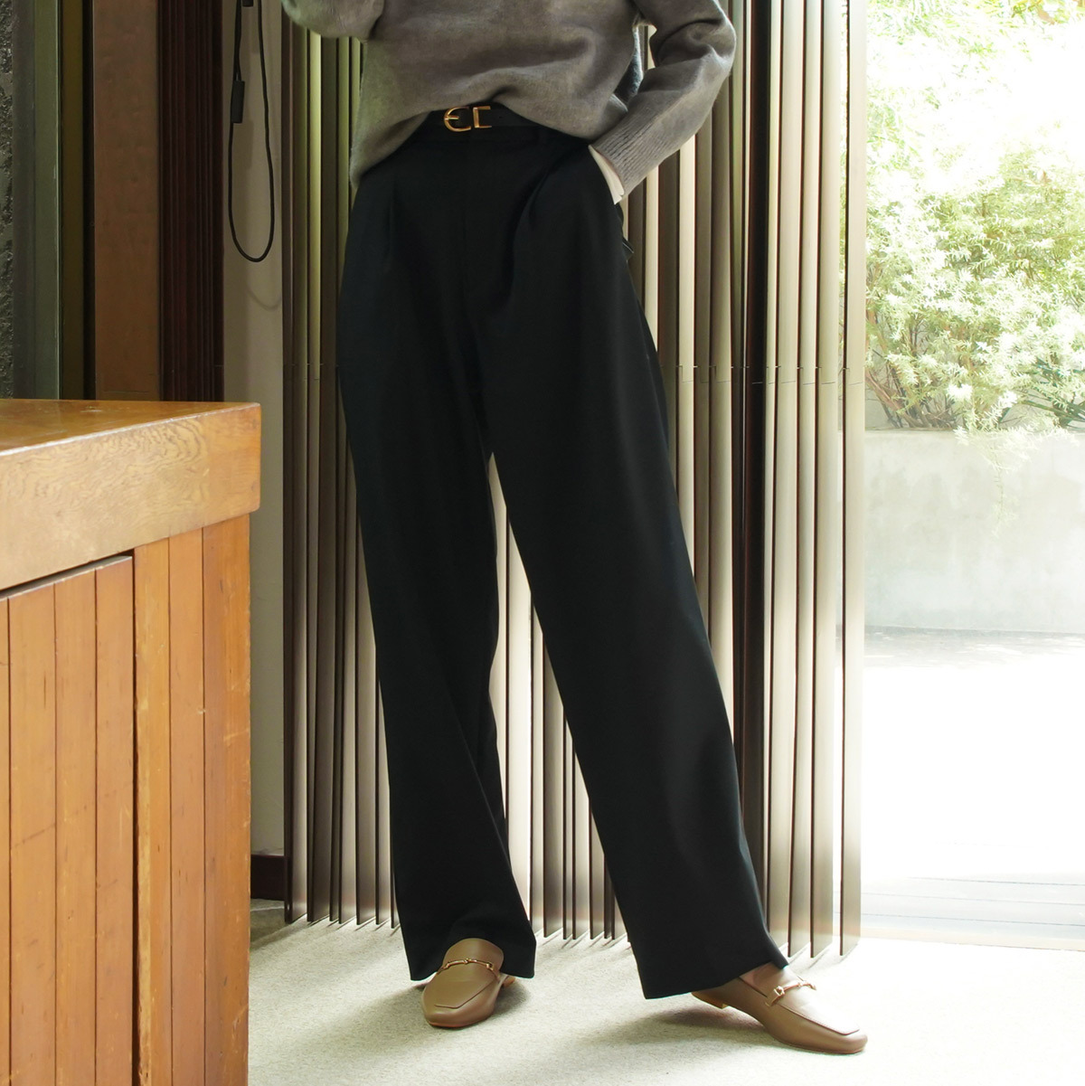 方頭金屬環樂福鞋 超好走女鞋