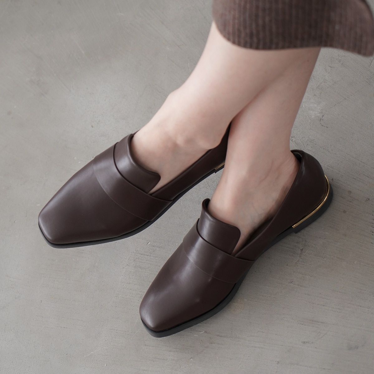 方頭金屬飾邊樂福鞋 超好走女鞋