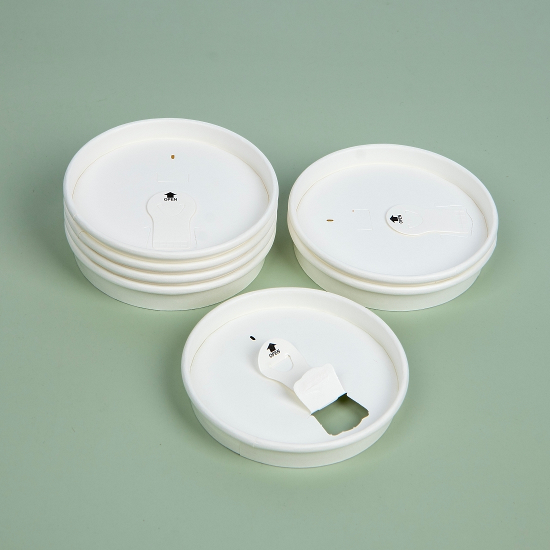 環保紙杯蓋 80口徑 白色