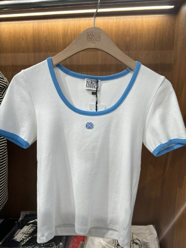 [S] MARITHE W DEEP NECK RINGER TEE,WHITE, 1MG24STS109-WHT (SMR99)