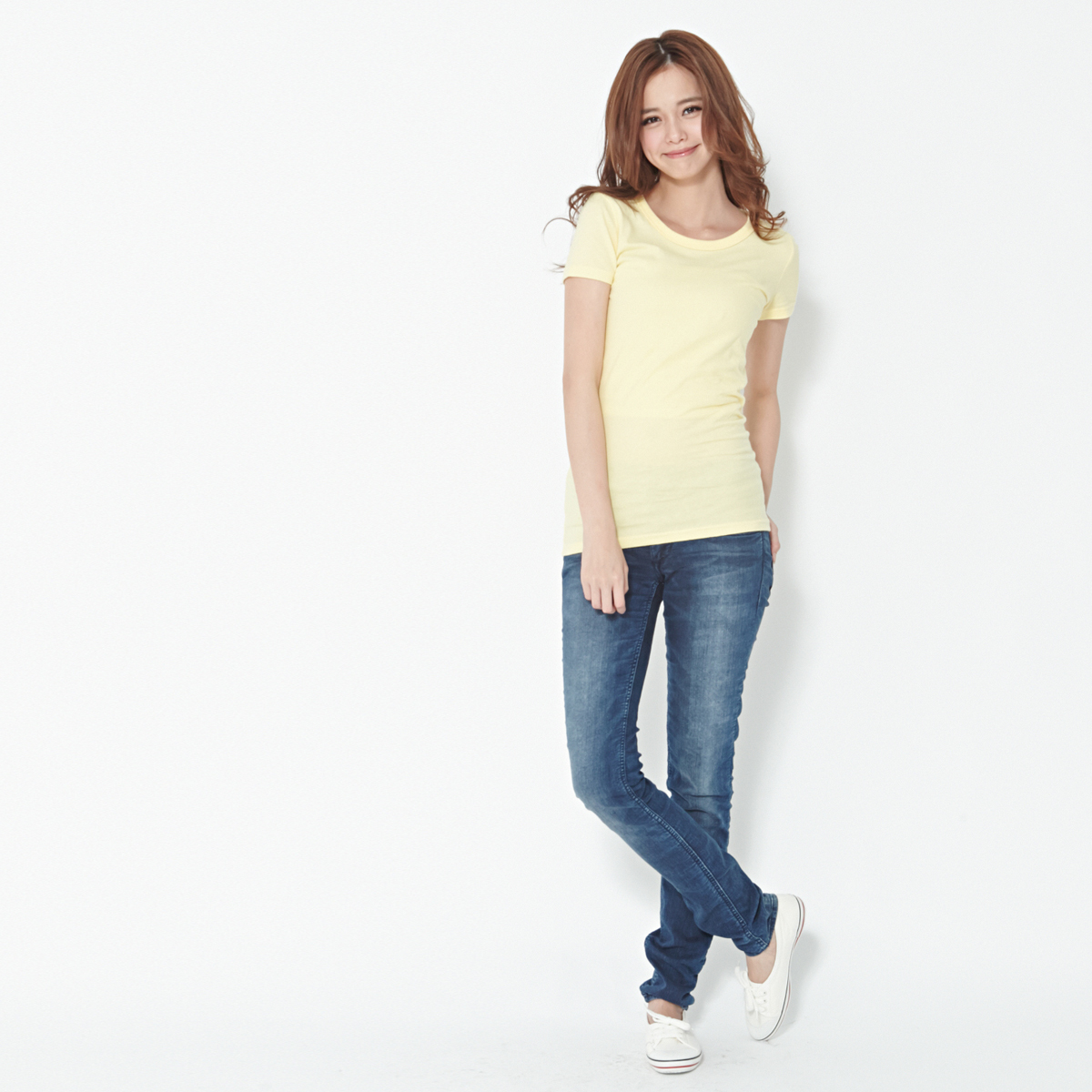 Simple Plain Cotton T-shirt 【Slight NG Sales】