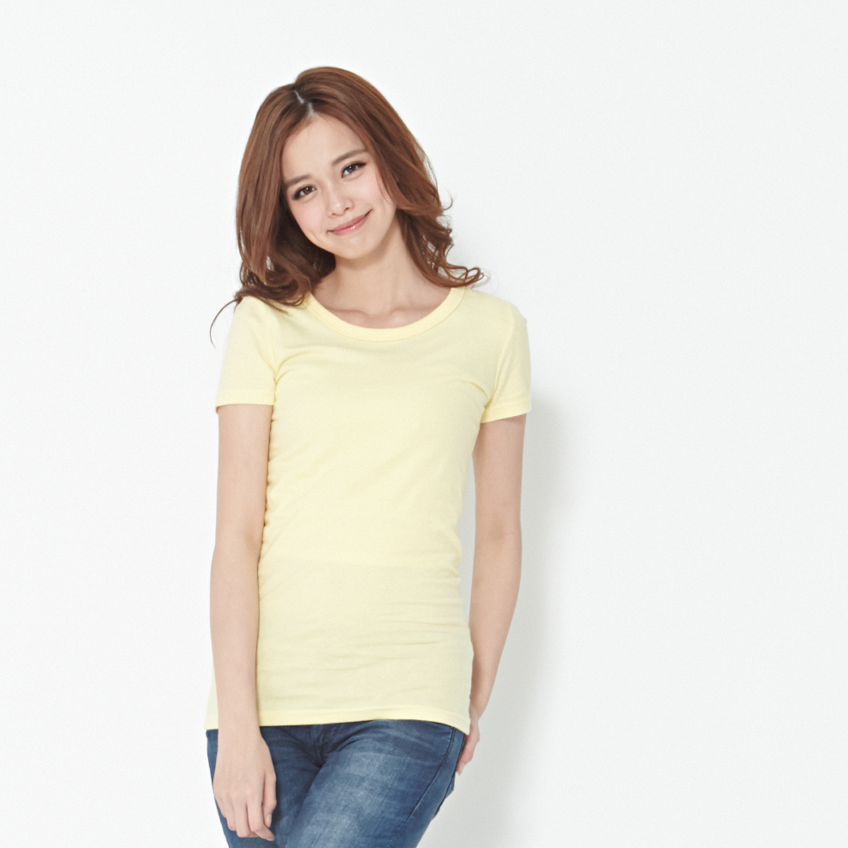 Simple Plain Cotton T-shirt 【Slight NG Sales】