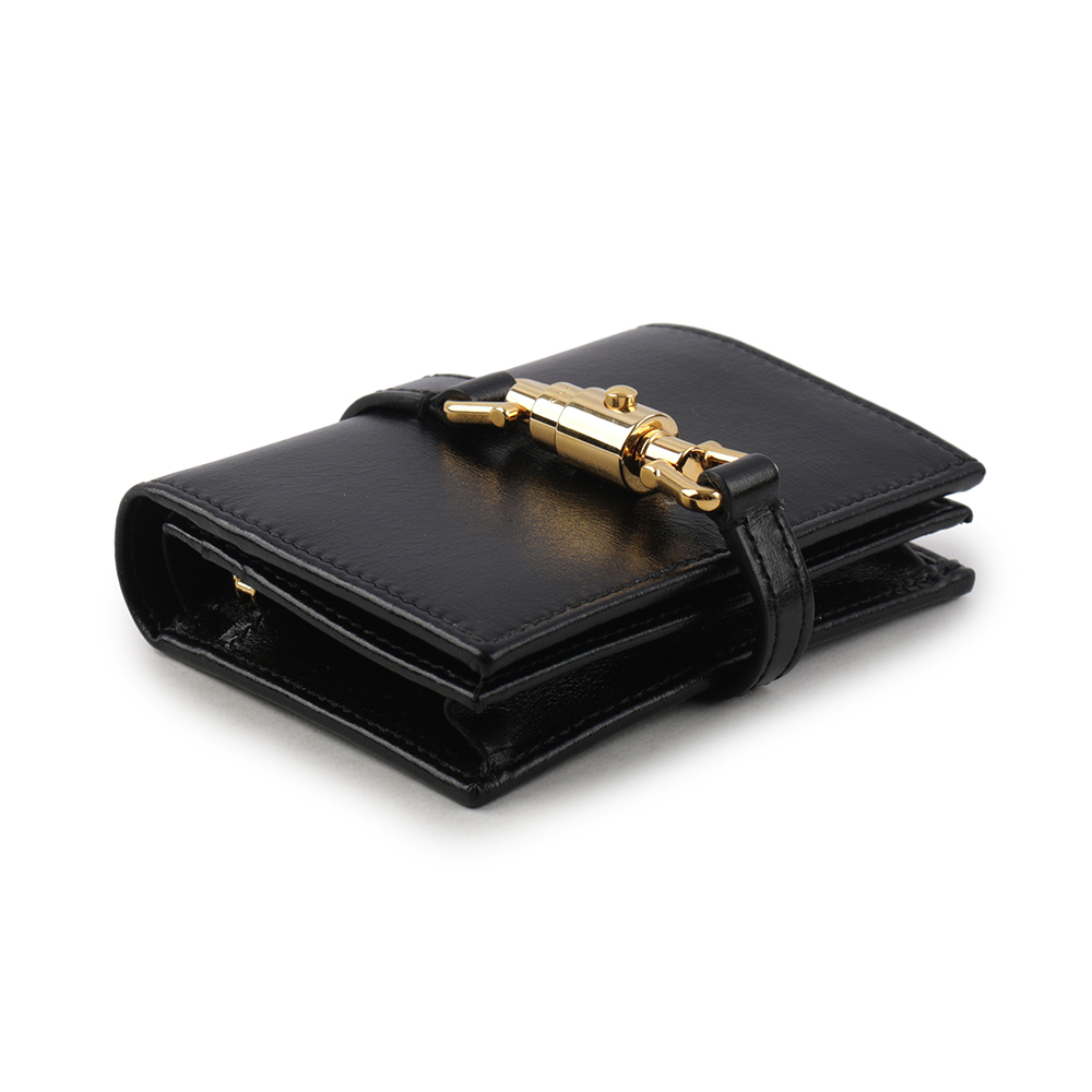 【GUCCI】Jackie 1961 賈姬二折卡片小短夾(黑色) 645536 14J0G 1000
