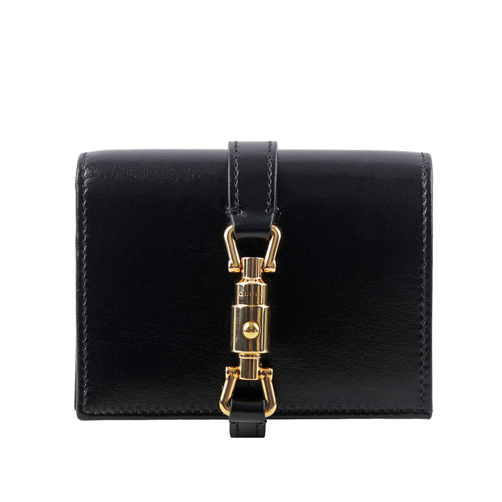 【GUCCI】Jackie 1961 賈姬二折卡片小短夾(黑色) 645536 14J0G 1000