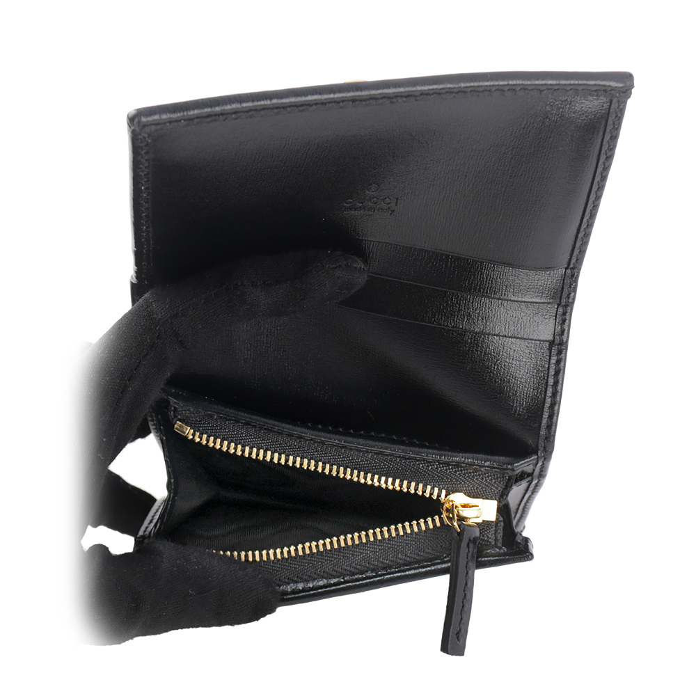 【GUCCI】Jackie 1961 賈姬二折卡片小短夾(黑色) 645536 14J0G 1000