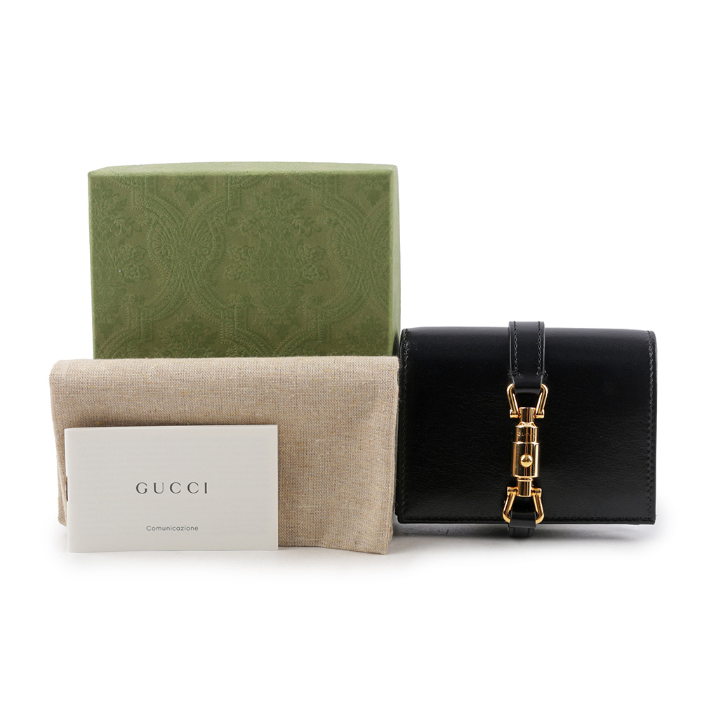 【GUCCI】Jackie 1961 賈姬二折卡片小短夾(黑色) 645536 14J0G 1000