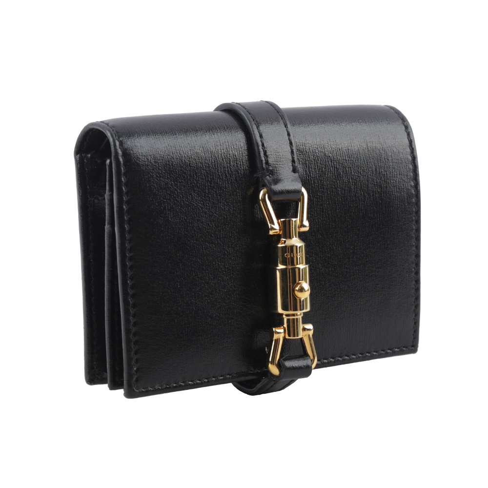 【GUCCI】Jackie 1961 賈姬二折卡片小短夾(黑色) 645536 14J0G 1000