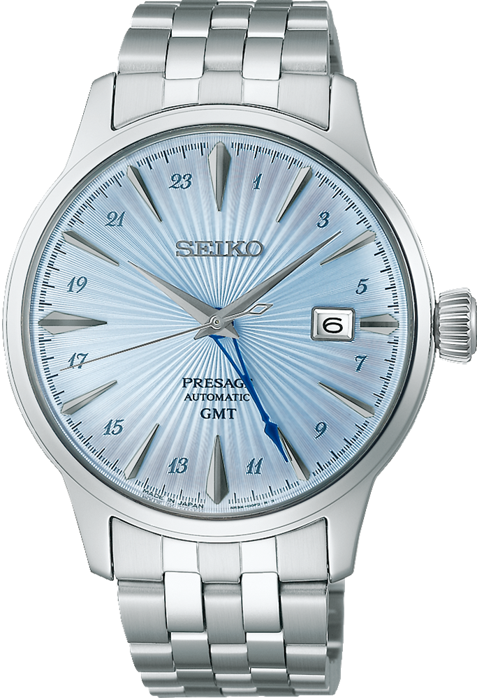 萬年鐘錶 - SEIKO Presage   Style60's系列 GMT雞尾酒系列復刻機械錶  SSK037J  / 4R34-00J0B  錶徑40.5MM