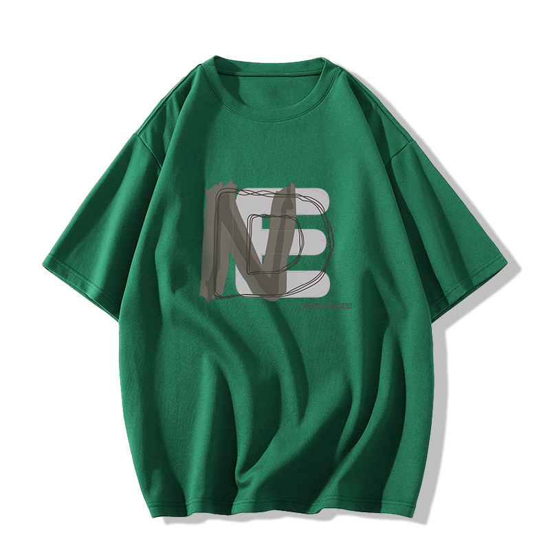 Casual short-sleeved T-shirt (XS-2XL dark green [260g cotton high-quality version]) [Please contact customer service to confirm the shipping size after placing an order]