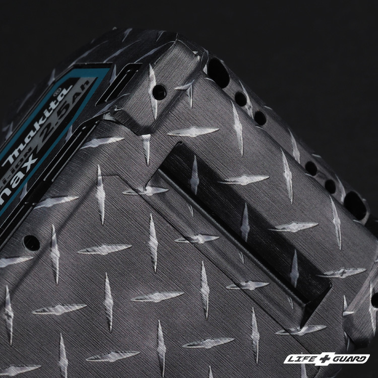 LIFE+GUARD 鏡頭貼膜安裝示意，適用 Makita BL4025 40V