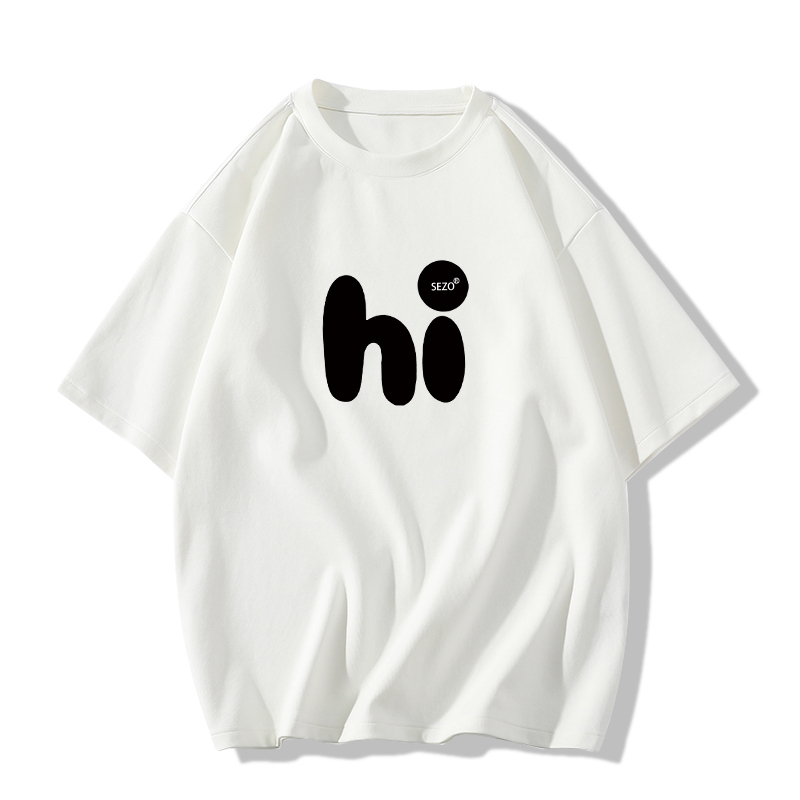 Casual short-sleeved T-shirt (XS-2XL white [260g cotton high-quality version]) [Please contact customer service to confirm the shipping size after placing an order]