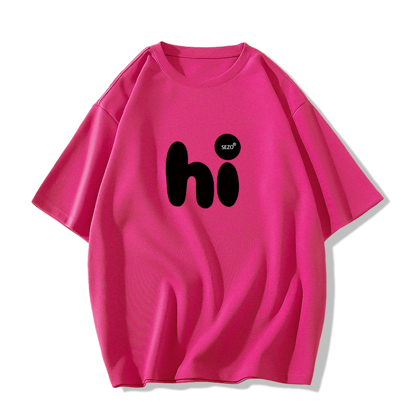 Casual short-sleeved T-shirt (XS-2XL dragon fruit [260g cotton high-quality version]) [Please contact customer service to confirm the shipping size after placing an order]