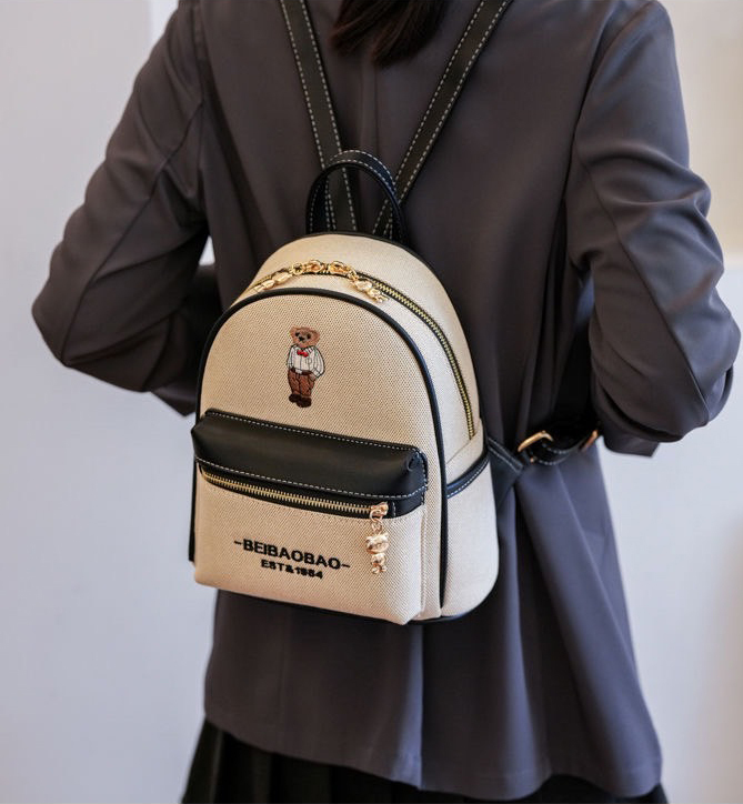 🛵機車族實用小熊後揹包-