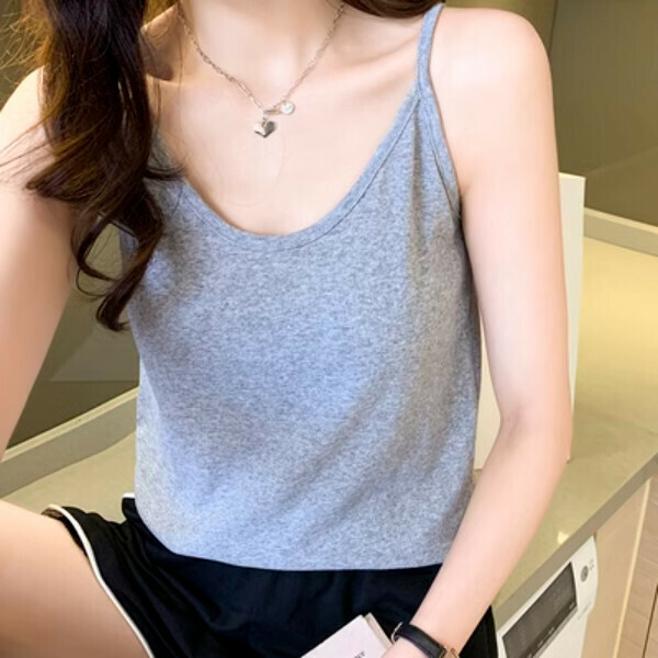 Hemp Ice Silk Camisole (Light Grey) (One size, recommended weight 80-130 lbs)