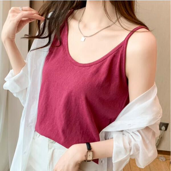 Hemp Ice Silk Camisole (Jujube Red) (One size, recommended weight 80-130 pounds)