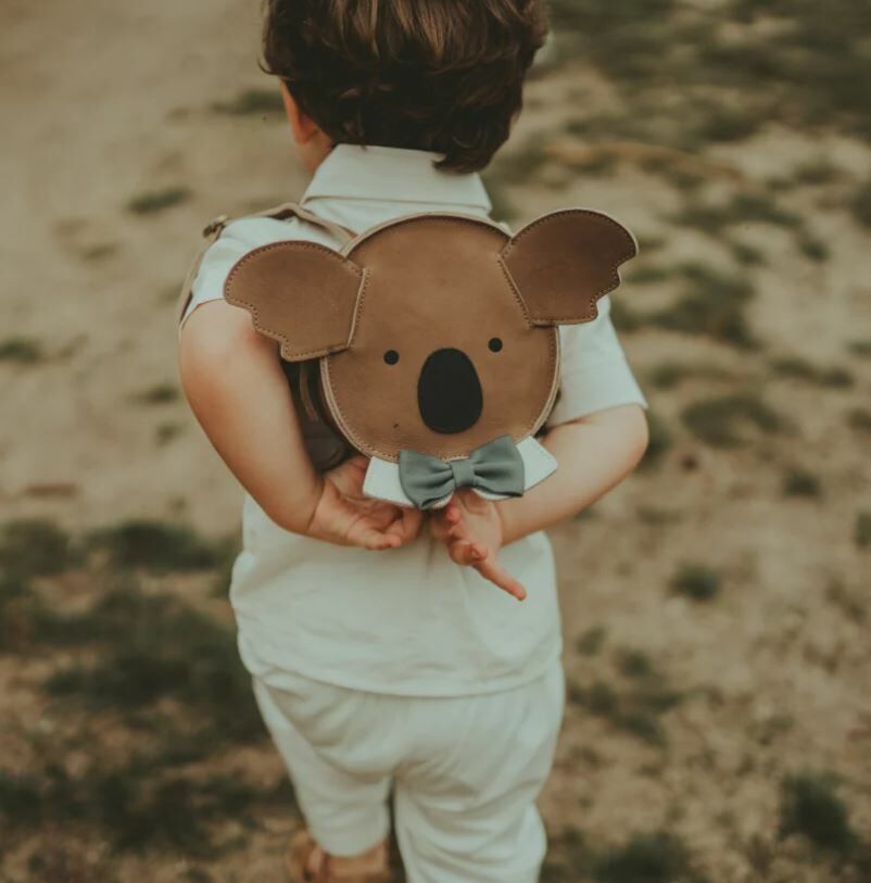 DONSJE 領結無尾熊皮革後背包 Tendo Backpack - Festive Koala