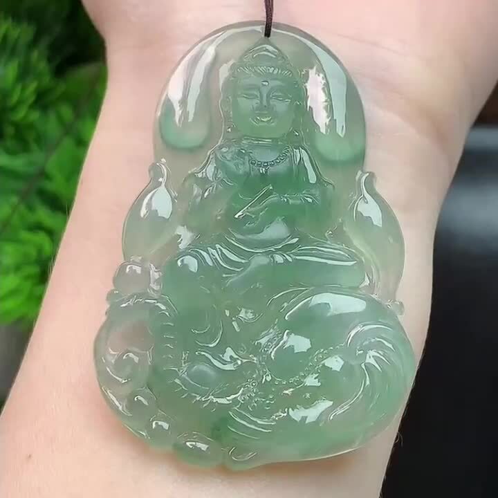 翡翠冰種底色普賢菩薩,天然翡翠A玉, 緬甸玉, Jade, Jadeite