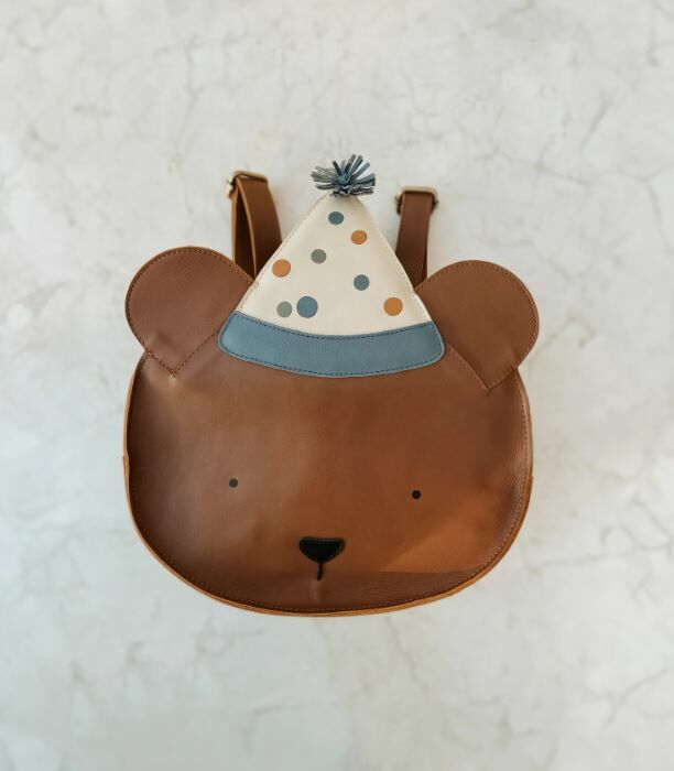 DONSJE 生日熊皮革後背書包(大) Louen Schoolbag - Festive Bear