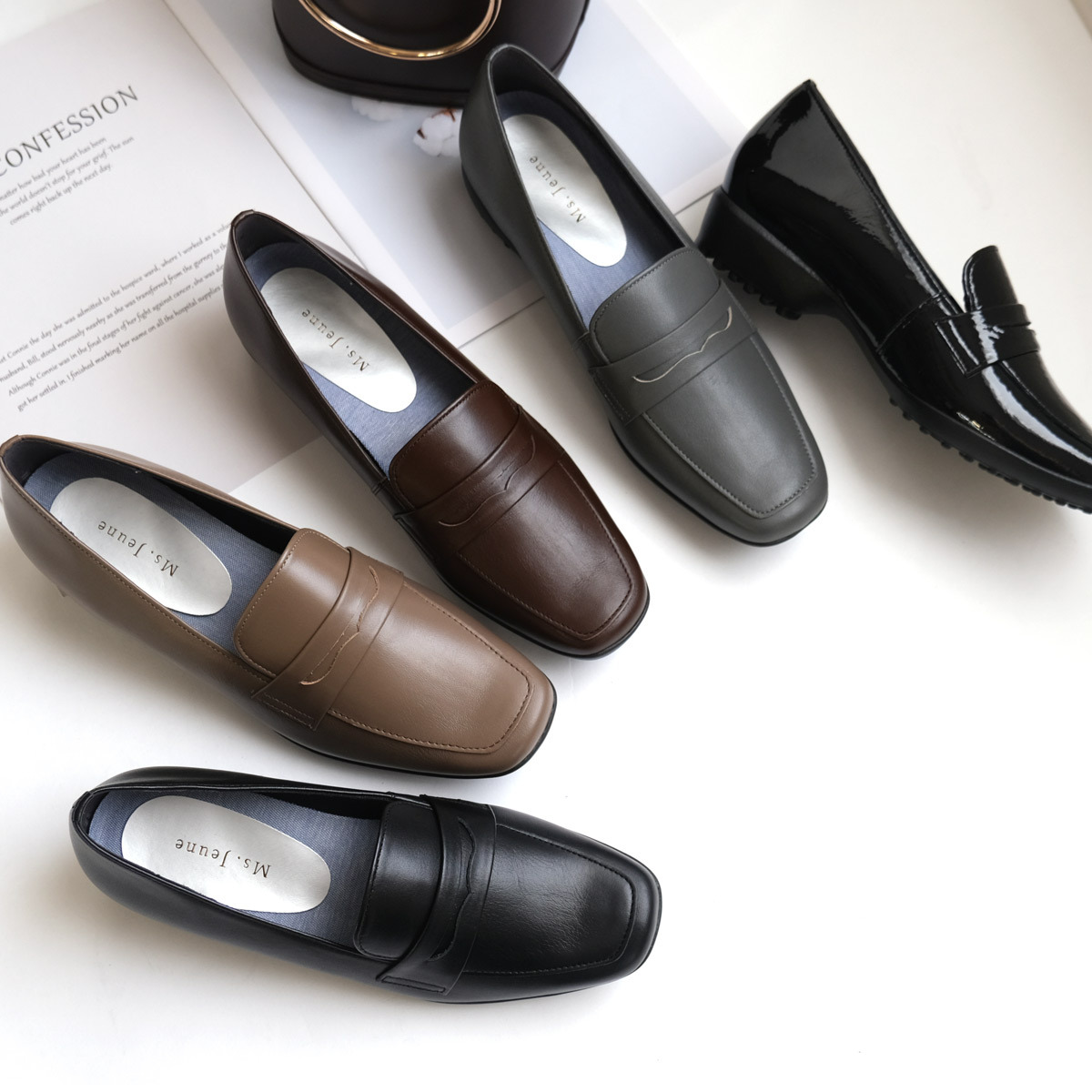 Ms. Jeune 日本真皮女用輕盈舒適樂福鞋 女鞋