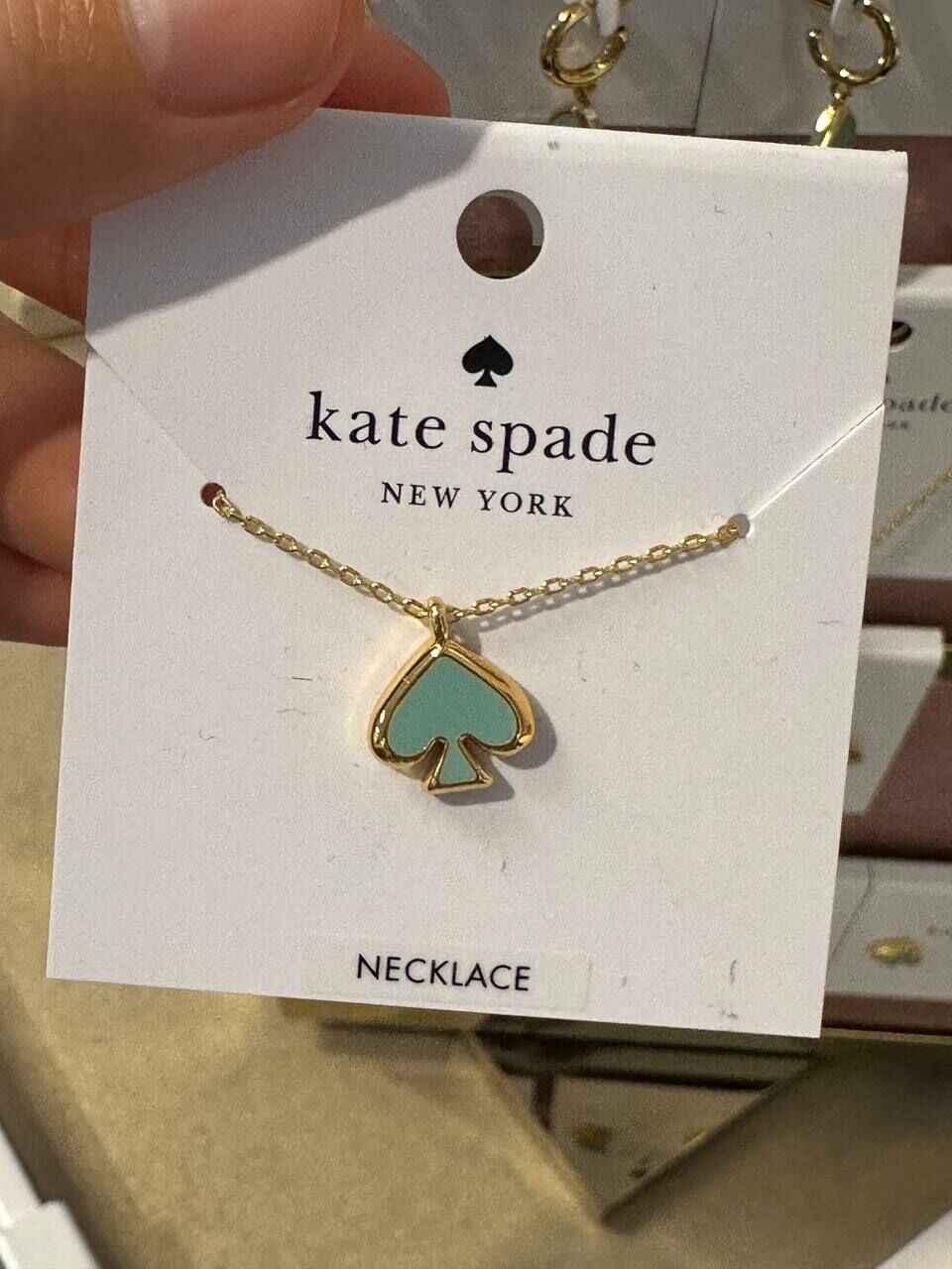[S] KATE SPADE O0RU3073 EVERYDAY SPADE ENAMEL MINI PENDANT,CRYSTAL BLUE, 196021476532 (SKS1134)