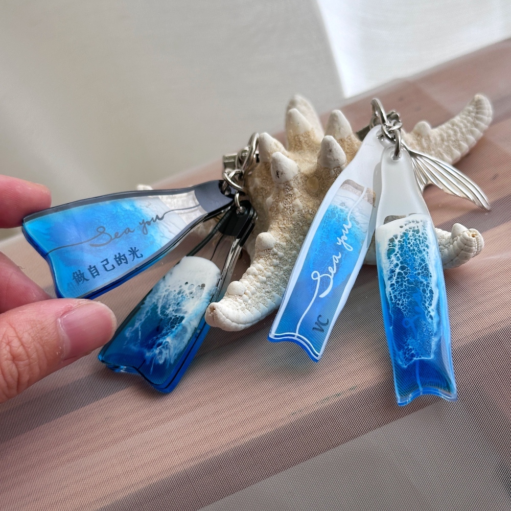 海浪蛙鞋吊飾 短蛙鑰匙圈 長蛙鑰匙圈