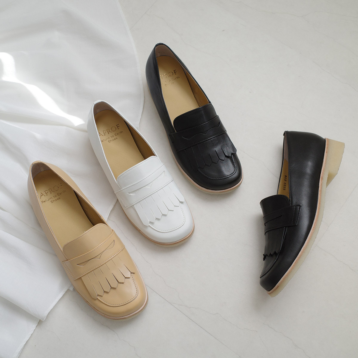 APROF 女用低跟地球永續經典流蘇樂福鞋