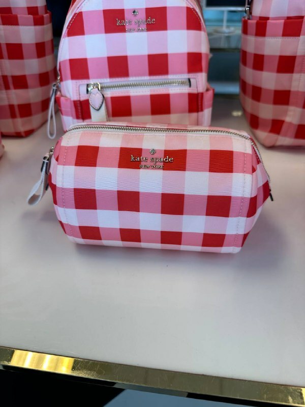 [S] KATE SPADE KG606 GINGHAM CHECK P CHELSEA GINGHAM CHECK PRINTED,PINK MULTI, 196021462856 (SKS1147)