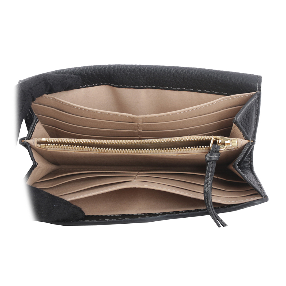 【CHLOE'】Marcie 牛皮翻蓋二折長夾(黑色) CHC10UP573161001