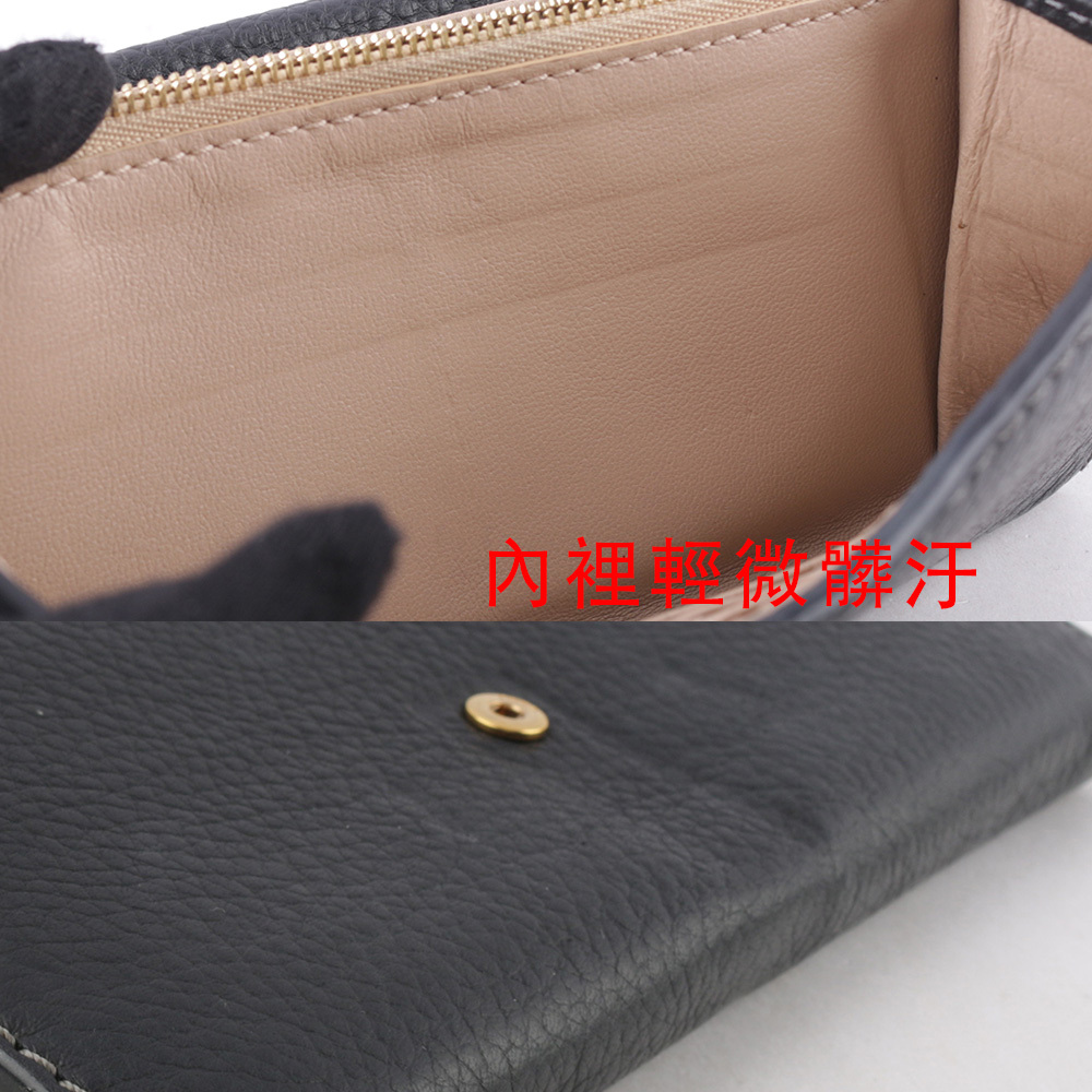 【CHLOE'】Marcie 牛皮翻蓋二折長夾(黑色) CHC10UP573161001