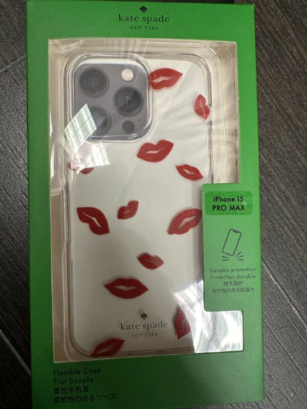 [S] KATE SPADE KF428 CLE PHONE CASE LIP TOSSED PRINTE,CLEAR, 196021444333 (SKS1154)