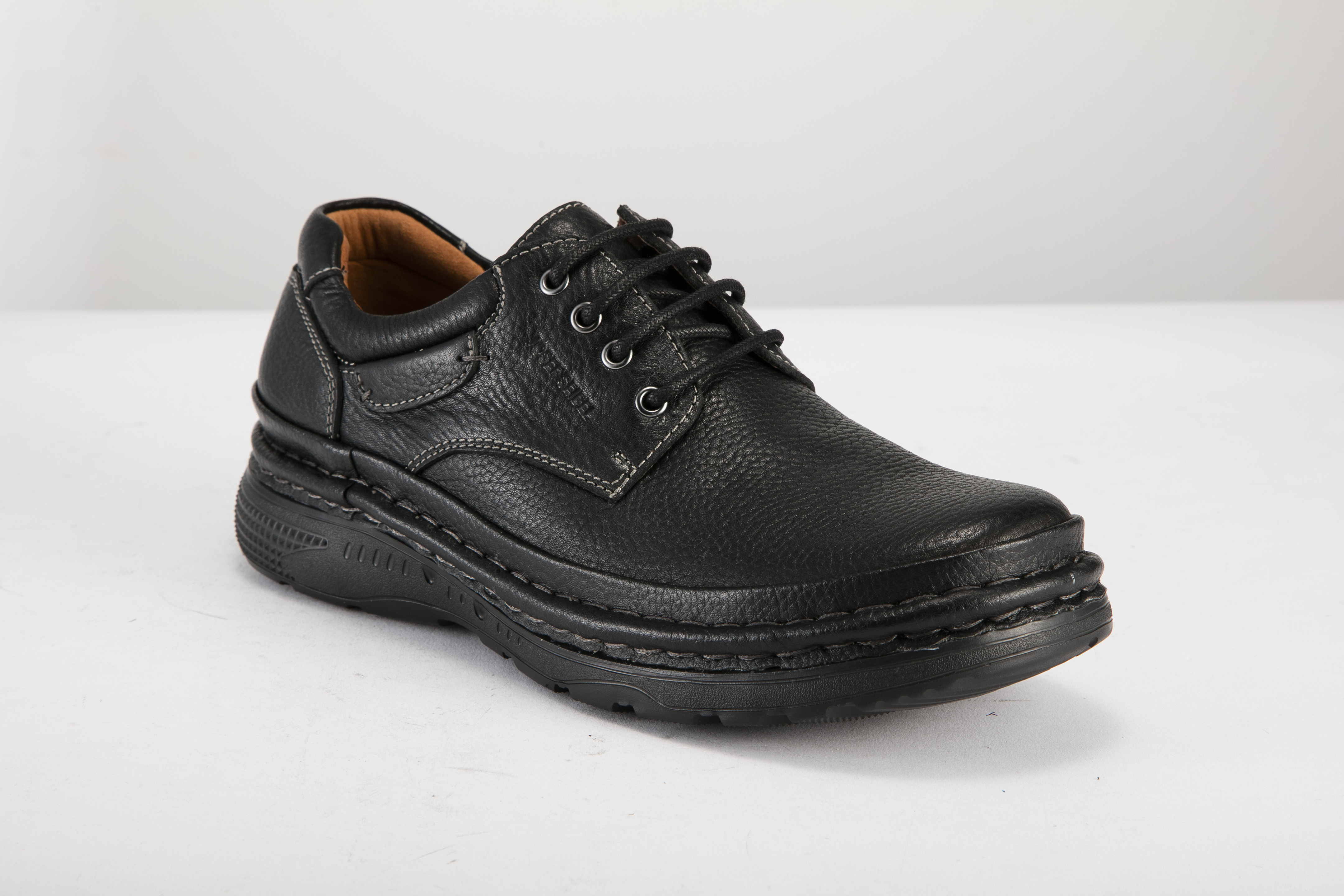 Josef Seibel - 男裝綁帶牛皮橡膠平底皮鞋029241 400-BK