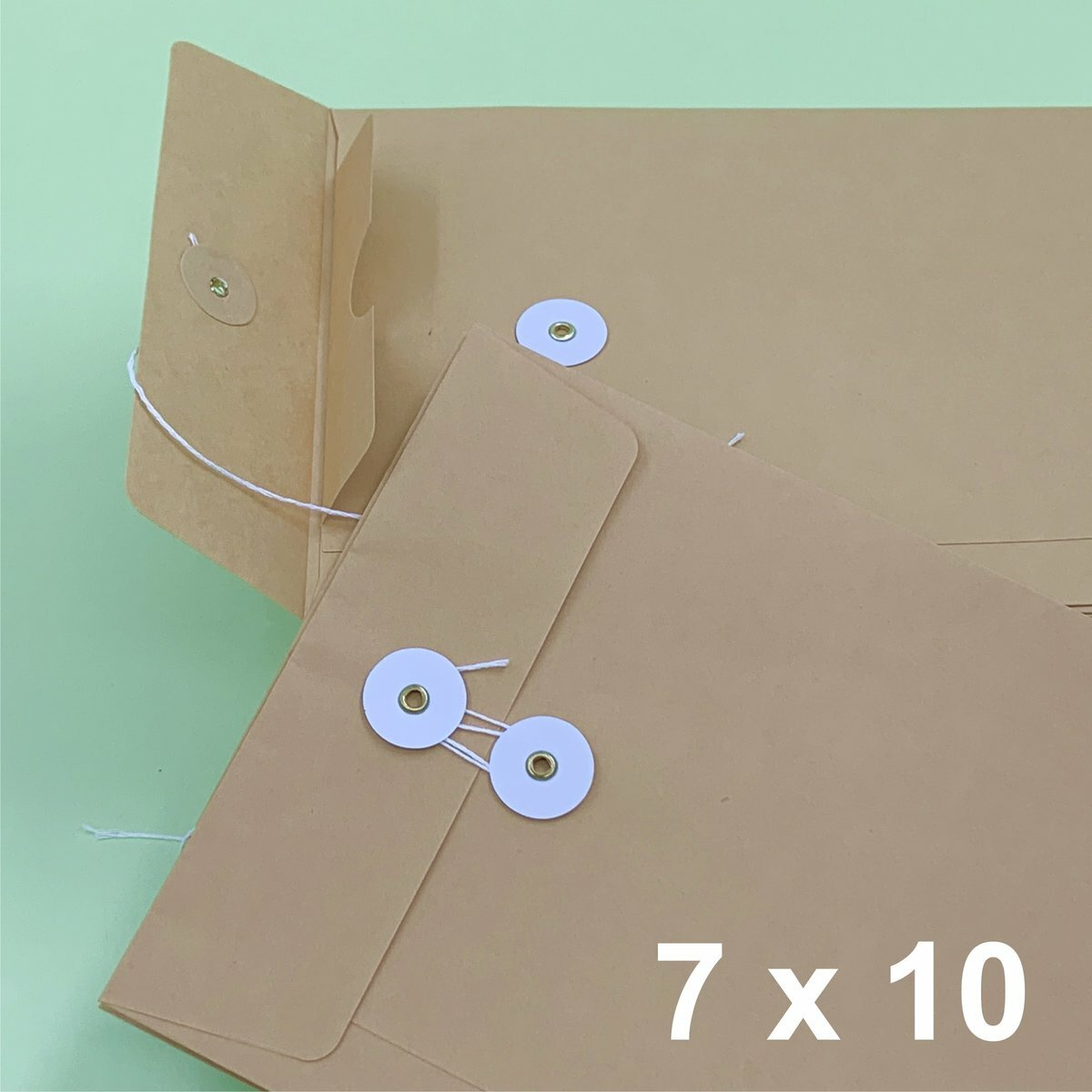 7"X 10" 牛皮公文袋 （50個）, 繞繩雞眼封口