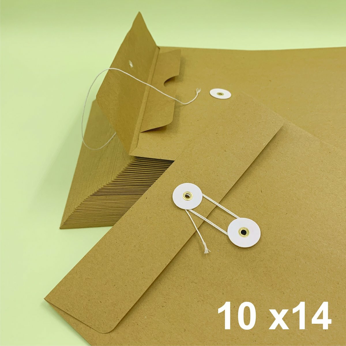 經典 10"X14" 牛皮公文袋 （50個）, 繞繩雞眼封口