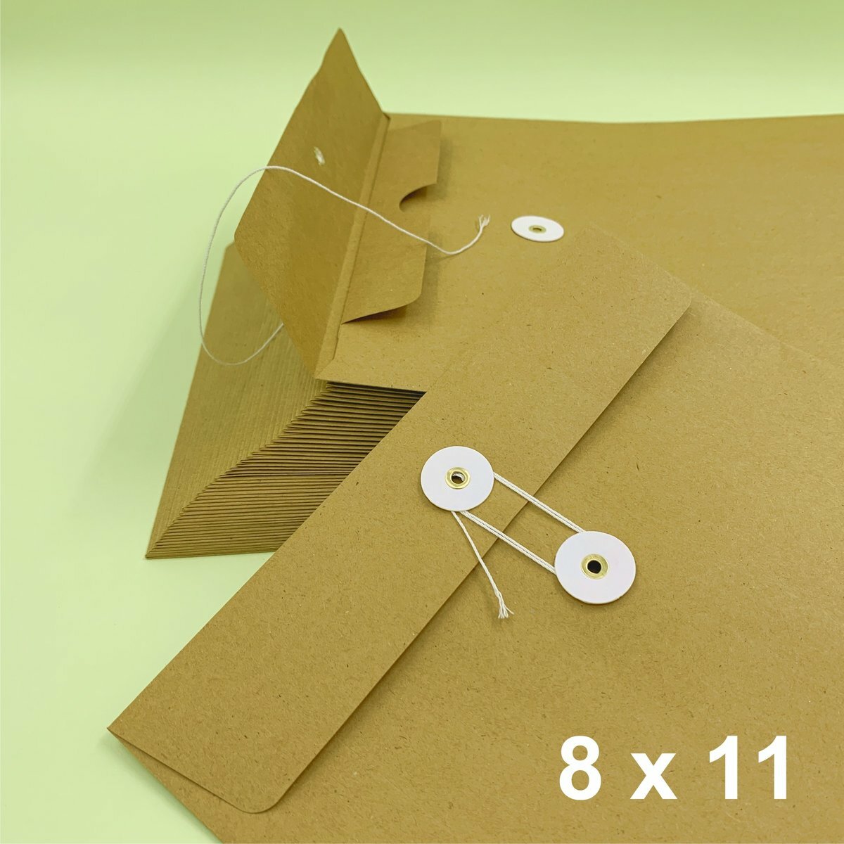 經典 8"X 11" 牛皮公文袋 （50個）, 繞繩雞眼封口