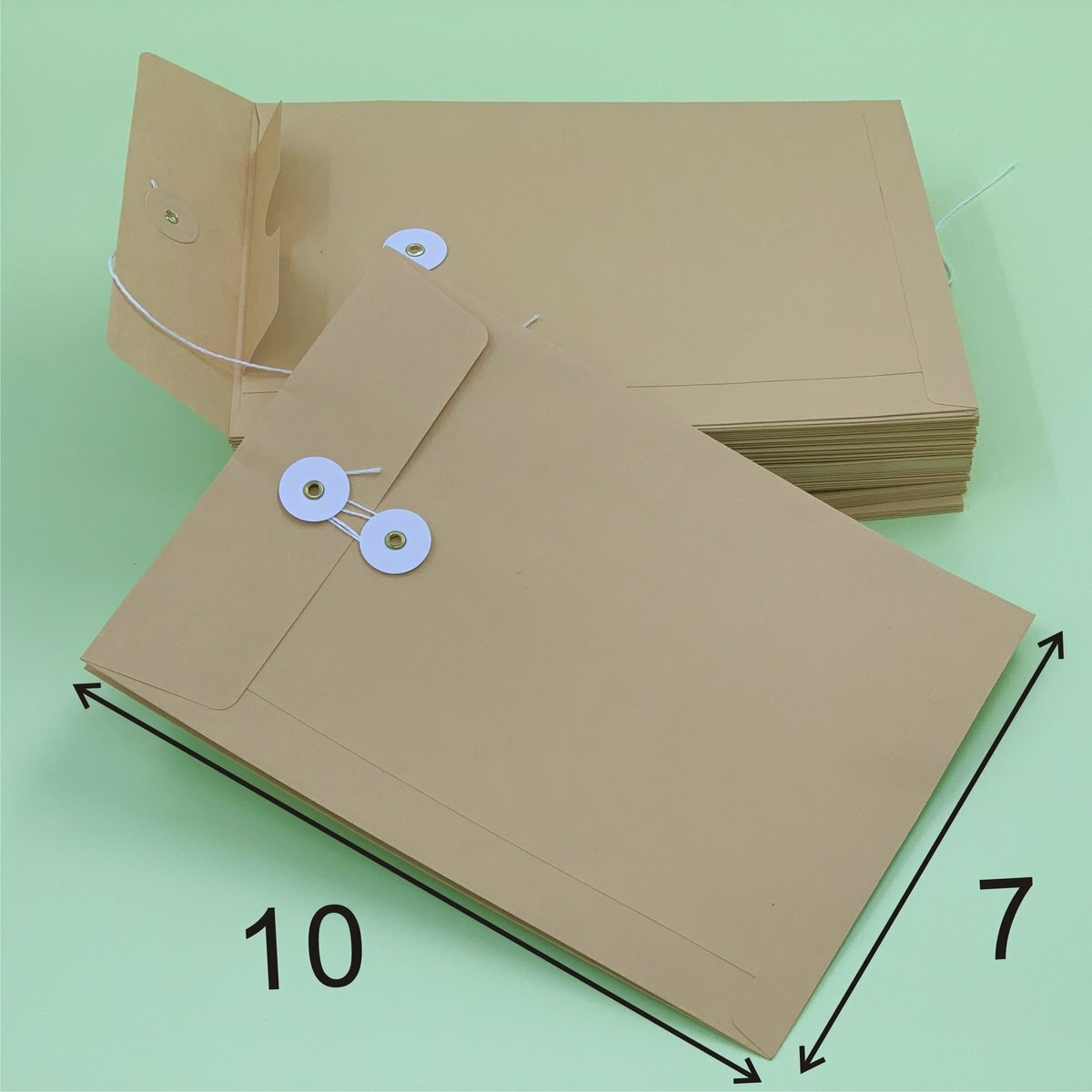 7"X 10" 牛皮公文袋 （50個）, 繞繩雞眼封口