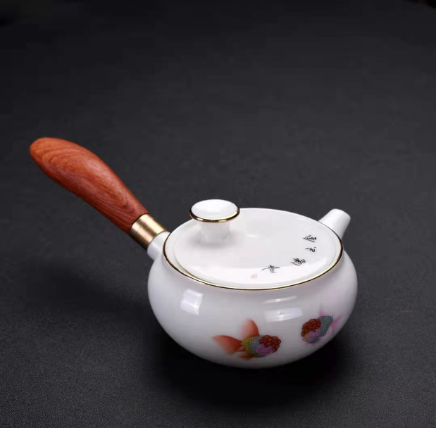 Hot push teapot (Nian Nian fish side handle teapot [length 19.5cm*height 7cm, capacity 180ml])
