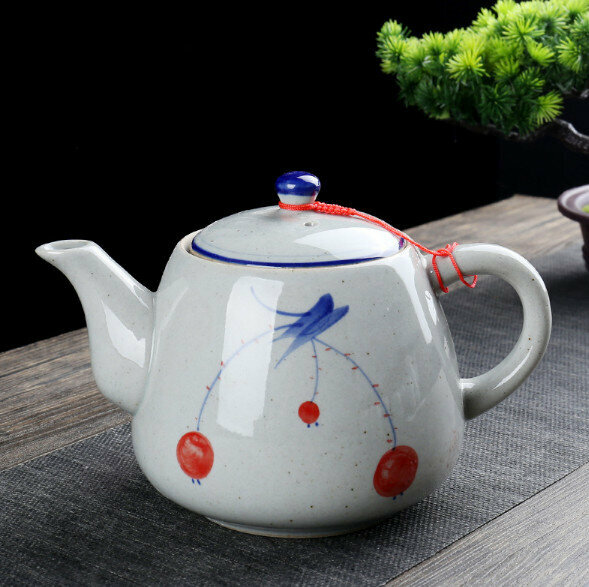Hotly recommended household ceramic handle pot (hand-painted with fruitful results) [capacity 1L]