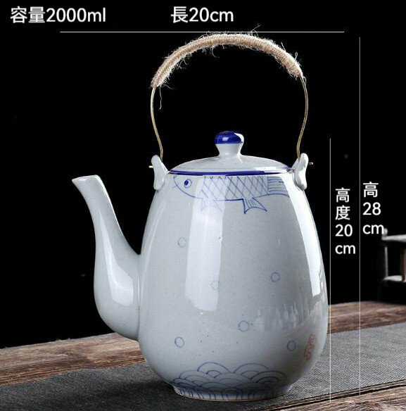 Hot recommendation for household large ceramic single pot (hand-painted fish)