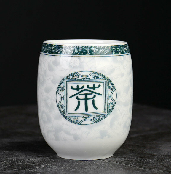 Popular large single ceramic tea cup (oval 150ml tea art cup)