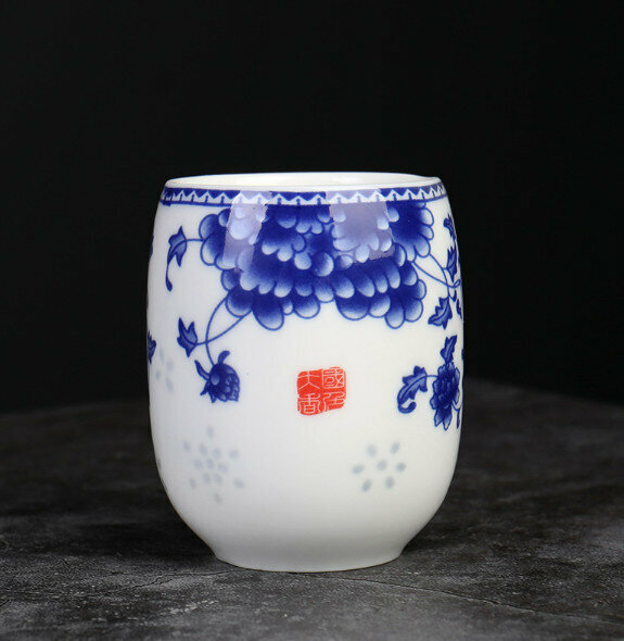 Popular large single ceramic tea cup (oval 150ml national color and heavenly fragrance cup)