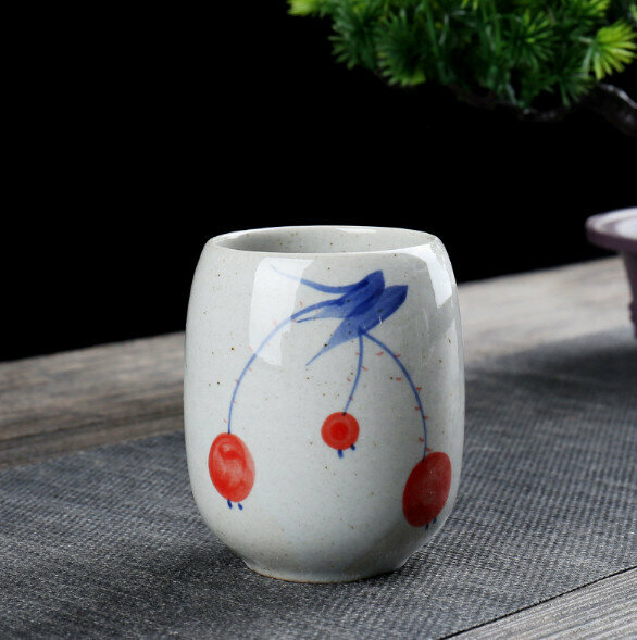 Popular Chinese-style household ceramic 200ml oval master cup (fruitful)