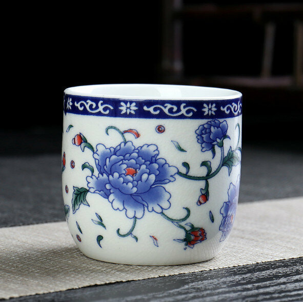 Popular household 100ml ceramic tea cup (Rich Peony)