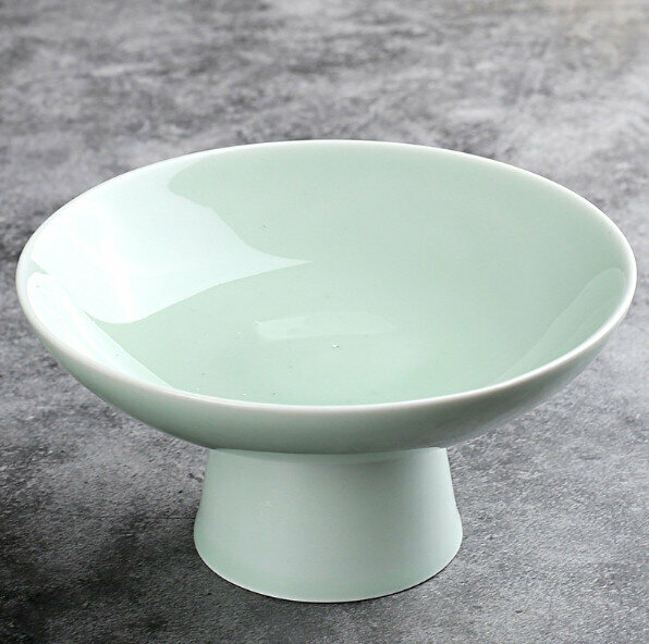 爆款中式陶瓷高腳茶點水果盤（青瓷小號）