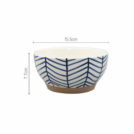 New stoneware rice bowl and large soup bowl [branch (6 inches)]